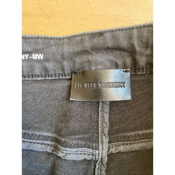 Six week Residency BNWOT skinny distressed black jeans sz 31 button fly - Picture 5 of 9